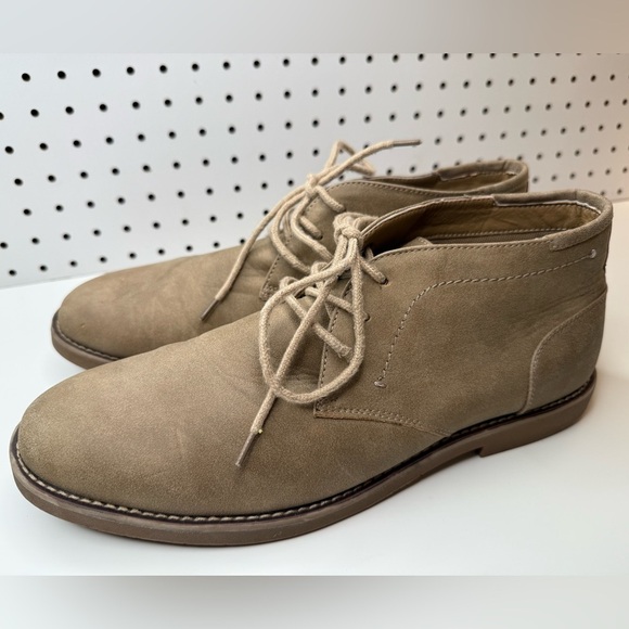 Dexter Comfort Memory Foam Tan Beige Chukka Boots Lace Up Shoes Size 12M Classic - Picture 7 of 14